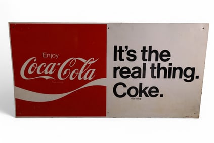 "IT'S THE REAL THING" COKE TIN SIGN