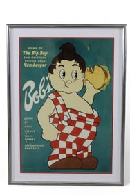 LARGE BOB'S BIG BOY MENU COVER FRAMED PRINT
