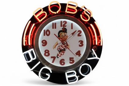 CONTEMPORARY BOB'S BIG BOY NEON CLOCK