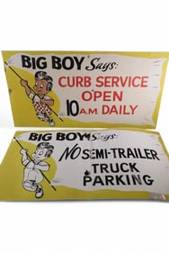 2 BIG BOY PAINTED METAL SIGNS