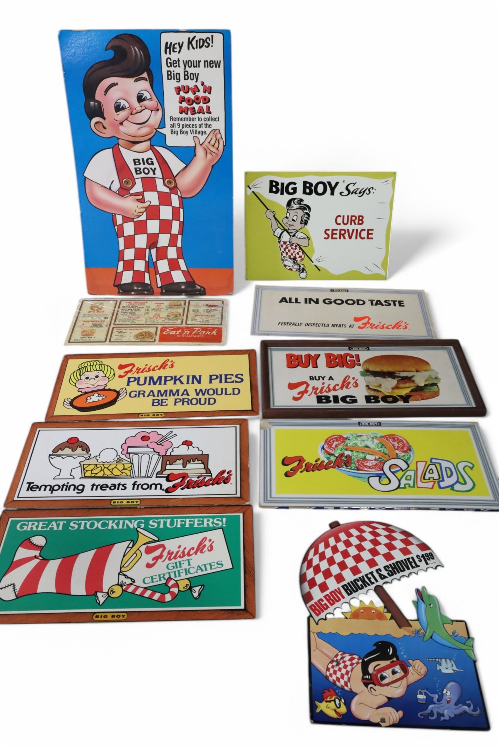 LOT OF BOB'S BIG BOY CARDBOARD ADVERTISEMENTS (1 of 6)