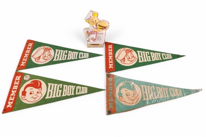 BOB'S BIG BOY PENNANT & PLASTIC SIGN