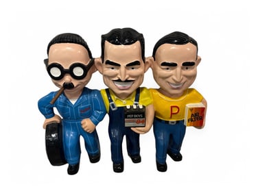 MANNY MOE & JACK THE PEP BOYS FIBERGLASS STATUE