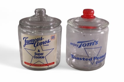 2 GLASS COUNTER TOP JARS