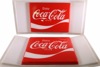 2 PLASTIC COCA COLA SIGNS