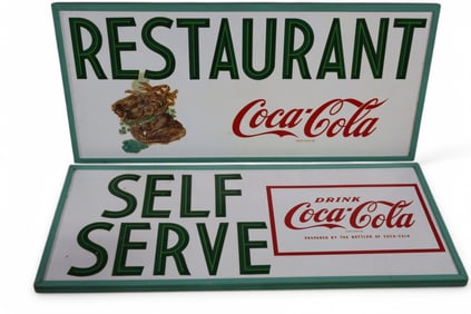 2 LARGE COCA COLA WOODEN SIGNS