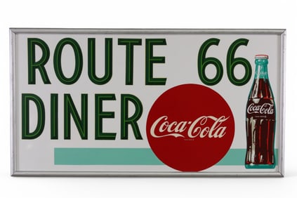 COCA COLA ROUTE 66 DINER PLASTIC SIGN