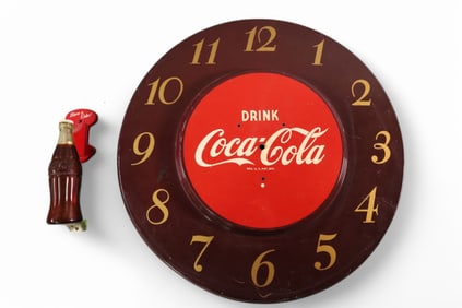 COCA COLA CLOCK & DOOR PULL