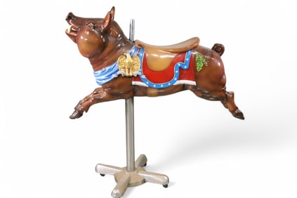 FIBERGLASS HOG CAROUSEL ANIMAL