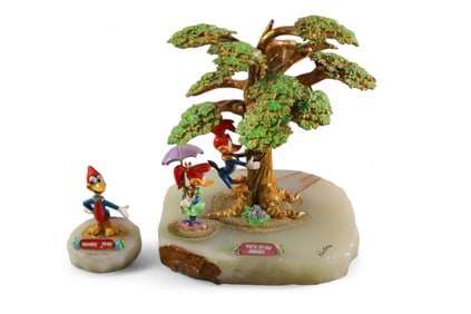 2 RON LEE WOODY WOODPECKER STATUES