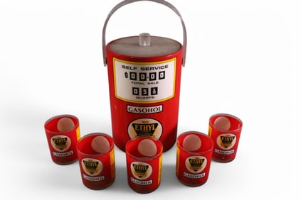 VINTAGE ETHYL GASOHOL DRINK SET