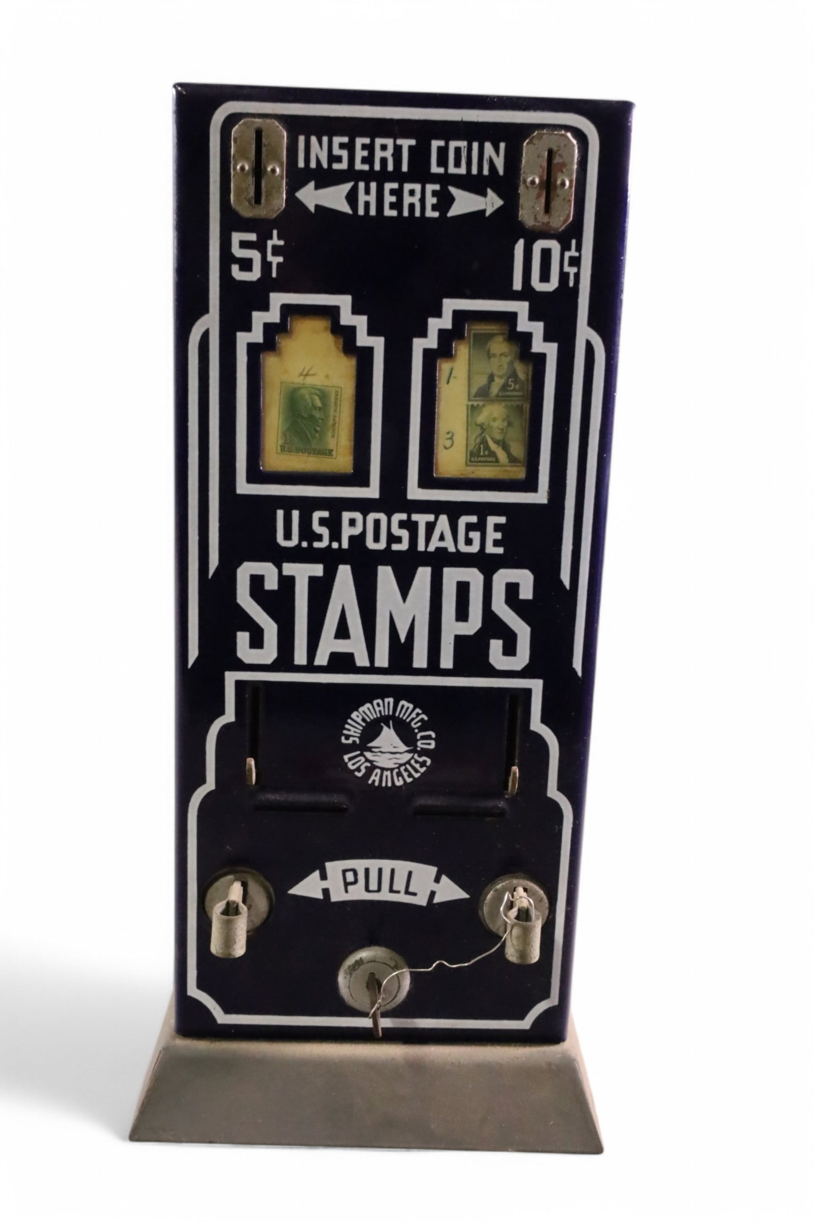 SHIPMAN COIN OP. ENAMEL & METAL STAMP MACHINE (1 of 2)