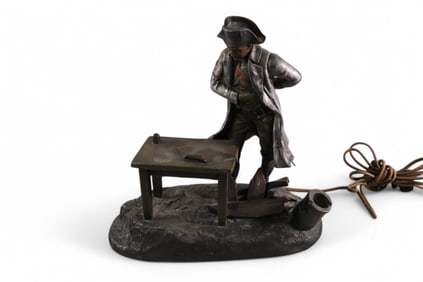 FRENCH SPELTER NAPOLEON LAMP