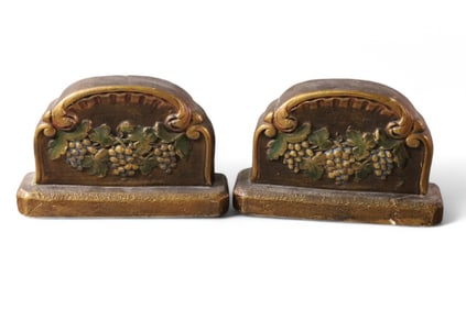 PAIR OF 1920'S PLASTER BOOKENDS