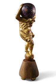 WOODEN ATLAS FIGURE