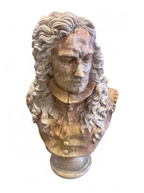 LARGE MARBLE BUST OF A MAN