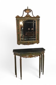 1920'S CONSOLE TABLE & MIRROR