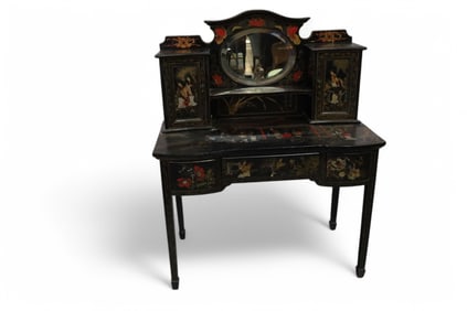 19TH CENTURY CHINESE DECORATED LACQUER DESK