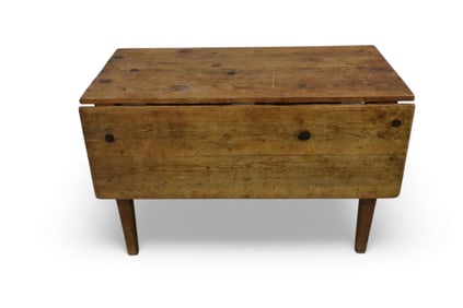 PRIMITIVE PINE DROPLEAF TABLE