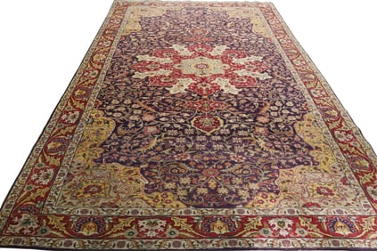 APPROX 12' 6" x 8' 3" HANDMADE WOOL RUG