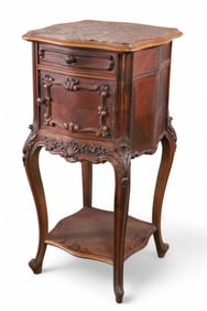 FRENCH MARBLE TOP NIGHTSTAND