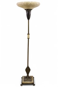 1920'S BRASS AND ONYX FLOOR LAMP