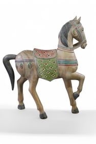 PAINTED FINISH WOODEN HORSE