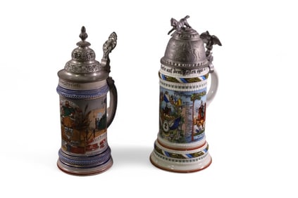 2 BEER STEINS