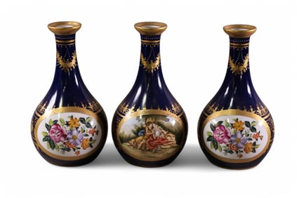 3 ROYAL VIENNA PORCELAIN VASES