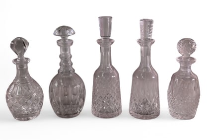 5 CRYSTAL DECANTERS
