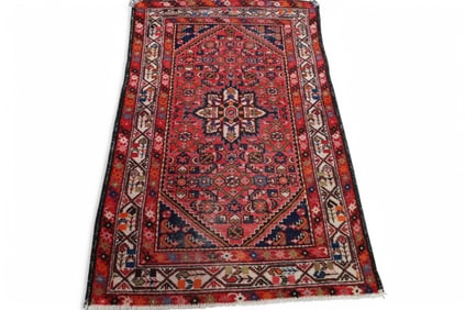 APPROX 5' 2" x 3' 4" HANDMADE WOOL RUG