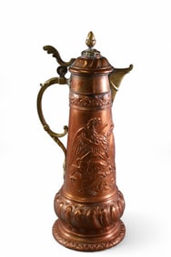 LARGE MIXED METAL GERMAN BEER STEIN