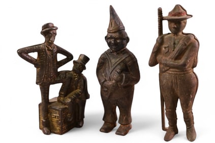 3 CAST IRON STILL BANKS