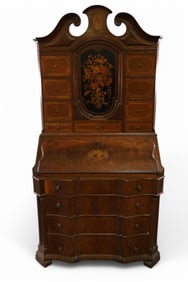 19TH CENTURY INLAID BAROQUE STYLE SECRETARY