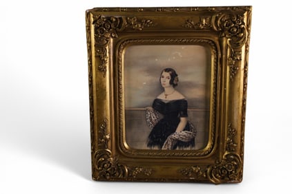 19TH CENTURY FRAMED WATERCOLOR OF A LADY