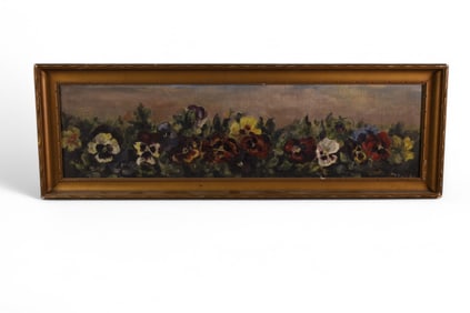 VICTORIAN FLORAL YARD LONG PAINTING