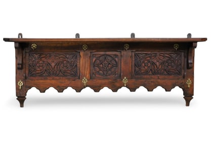 ANTIQUE ENGLISH HANGING HAT RACK