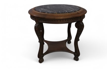 1920'S MARBLE TOP SIDE TABLE