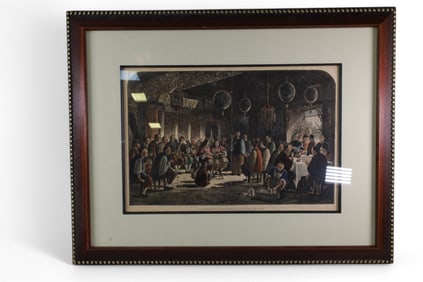 FRAMED COLORED ENGRAVING