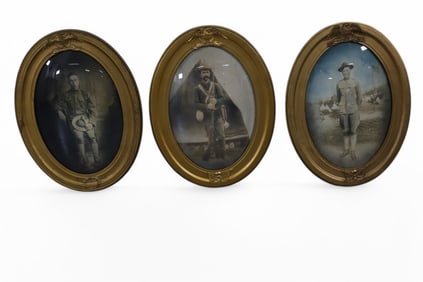 SET OF 3 MILITARY BUBBLE PORTRAITS