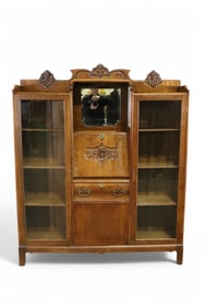 AMERICAN OAK DOUBLE SECRETARY