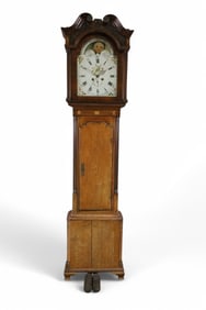 19TH CENTURY INLAID GRANDFATHER CLOCK