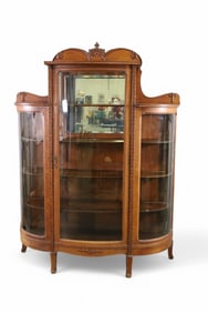 LARGE AM. OAK CHINA CABINET