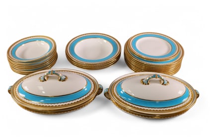 25 PIECES OF MINTON TURQUOISE TALBOT