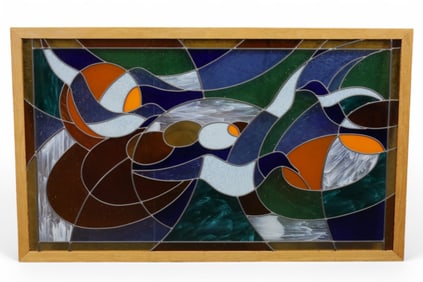 LARGE STAINED GLASS WINDOW