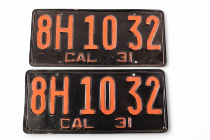 PAIR OF 1931 CALIFORNIA LICENSE PLATES