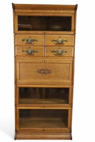 AMERICAN OAK STACKING LAWYER'S BOOKCASE