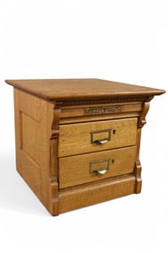 AMERICAN OAK TABLE TOP FILE CABINET