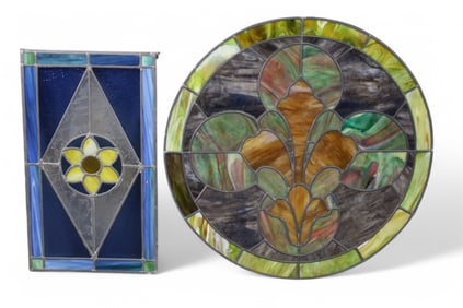 2 STAINED GLASS WINDOWS