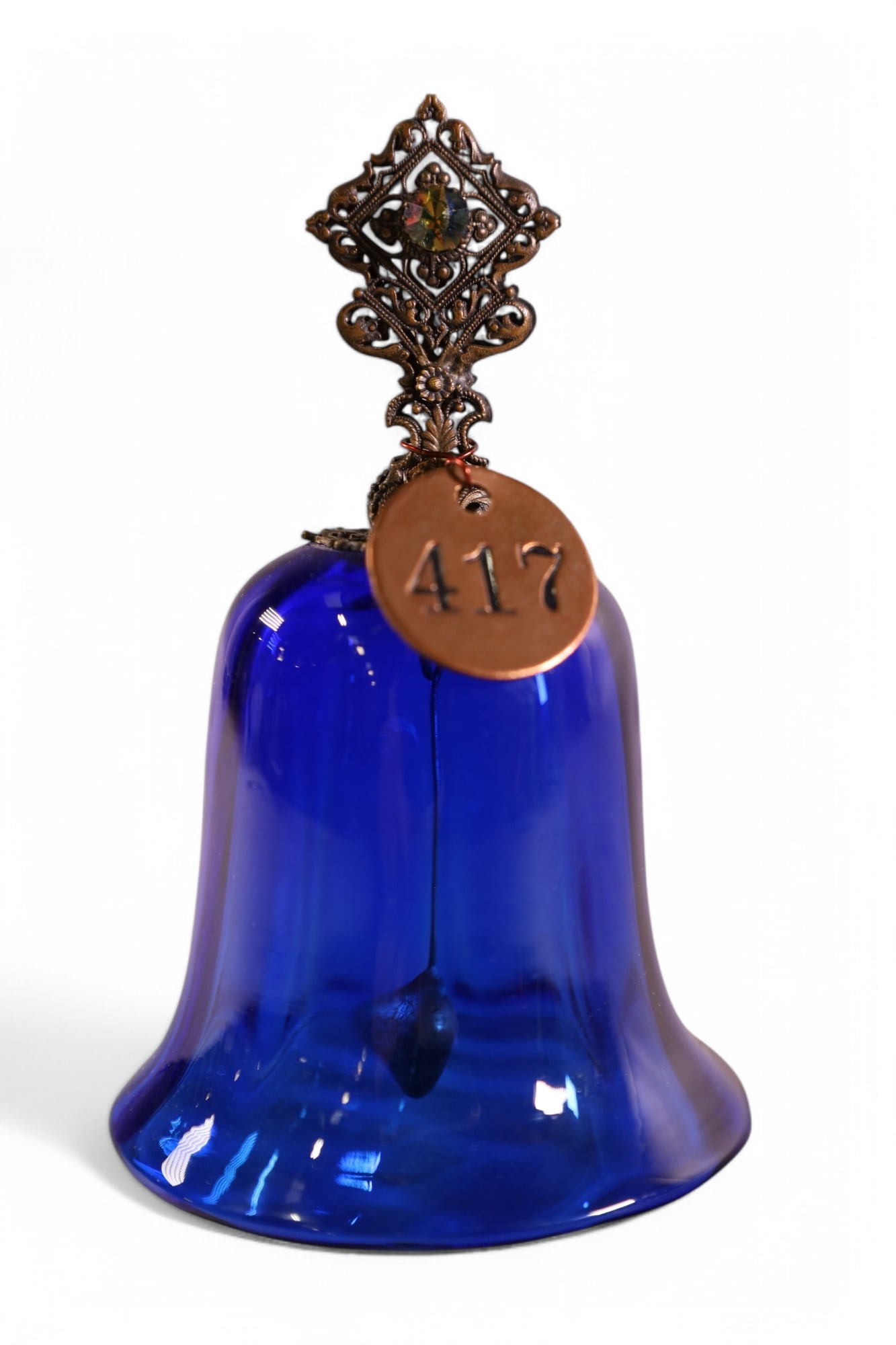 ITALIAN BLUE GLASS BELL (1 of 4)
